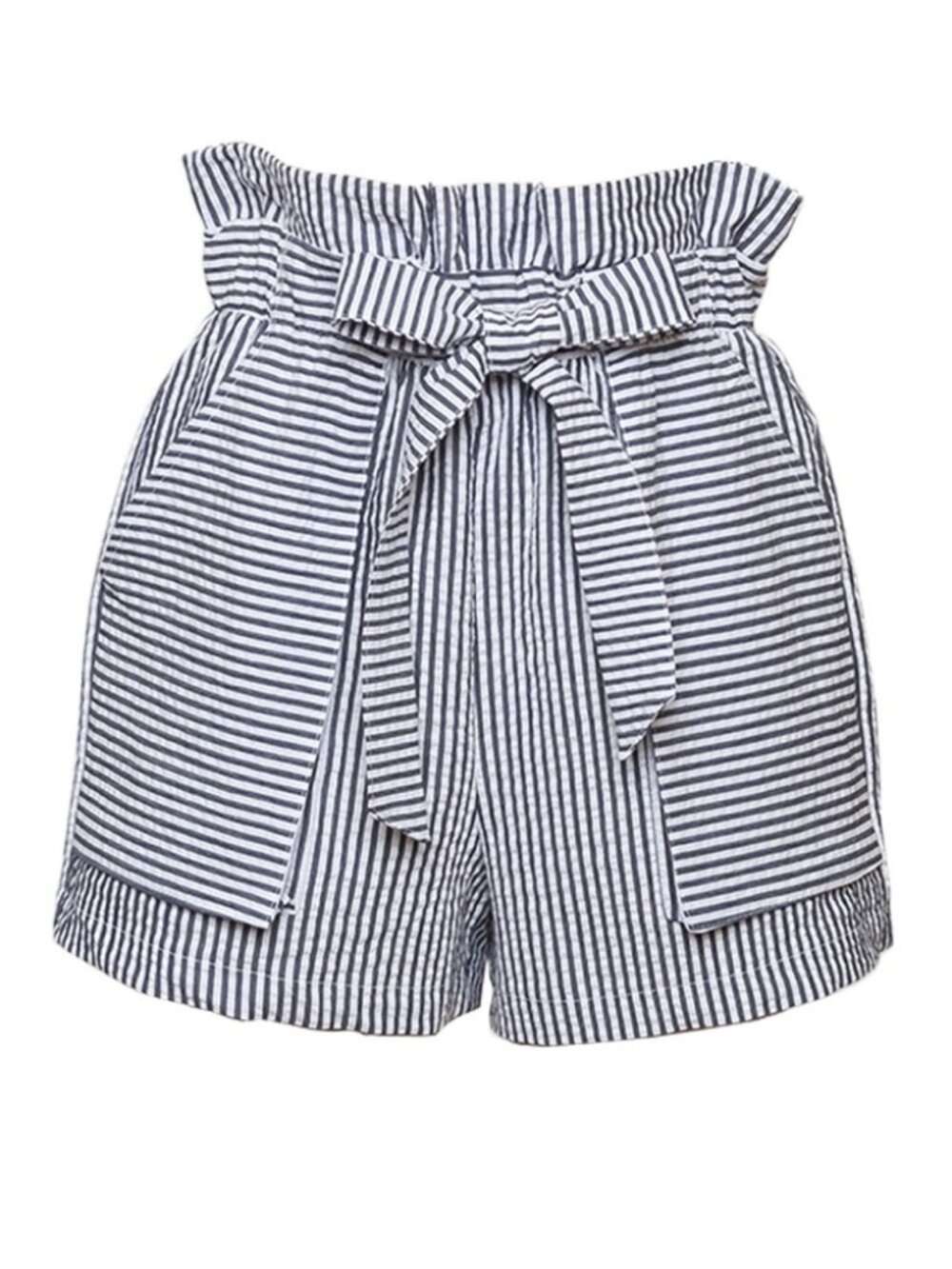 Zara Striped Paper Bag High Waist Shorts Women’s Size Medium